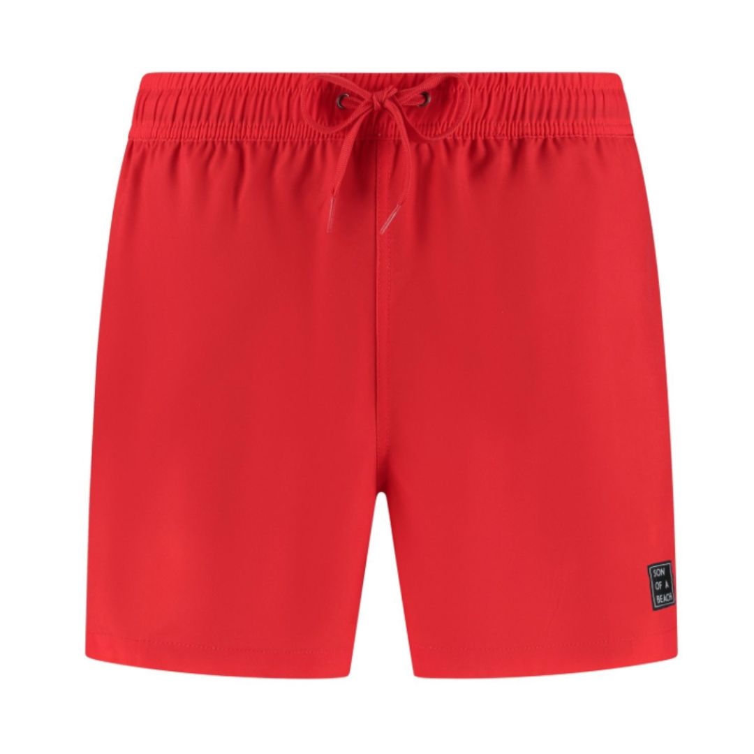 Solid, Rot Badehose für Jungen