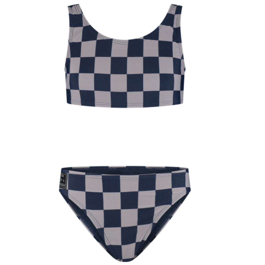 Karomuster, Blau, Mädchen Bikini