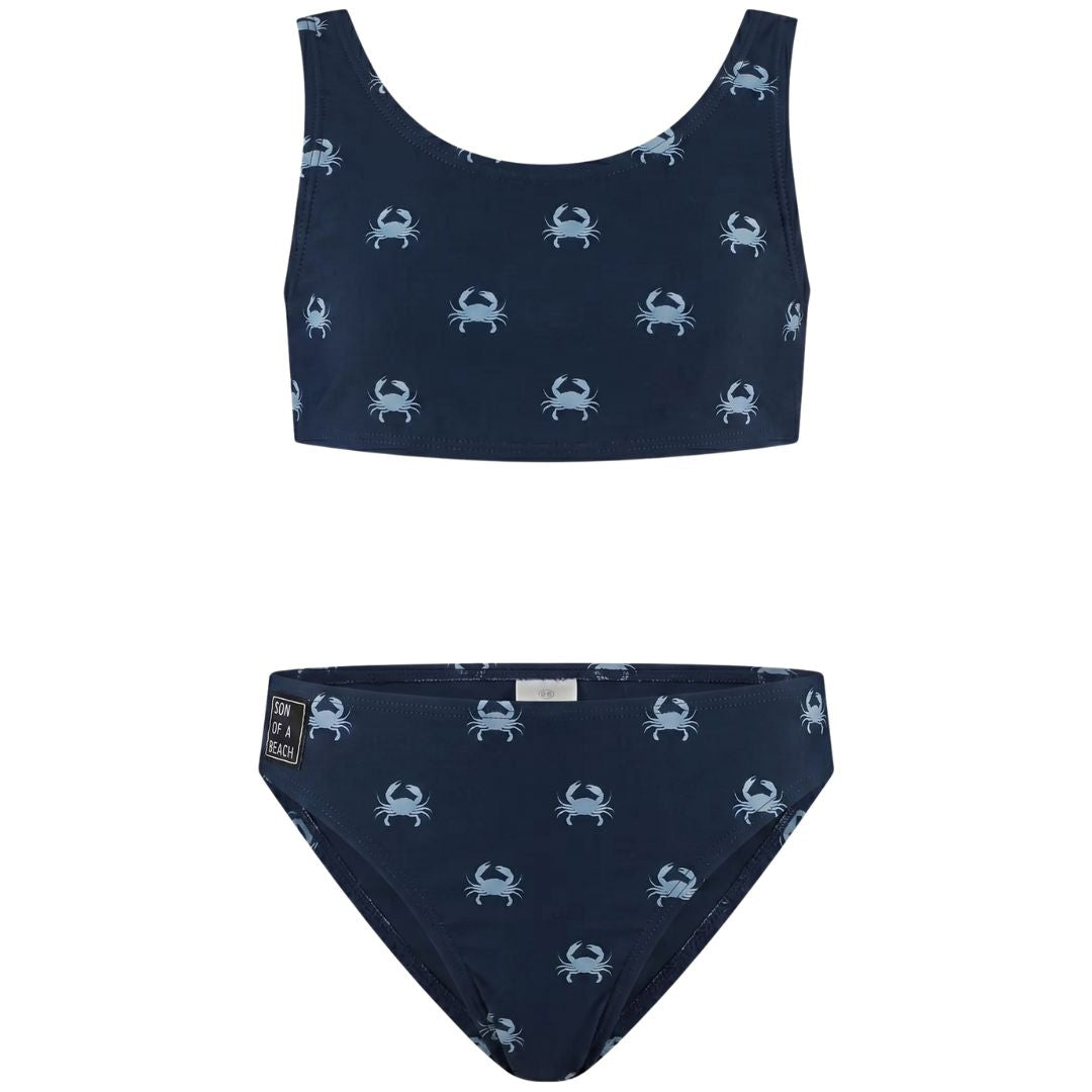 Krabbe, Dunkelblau, Mädchenbikini