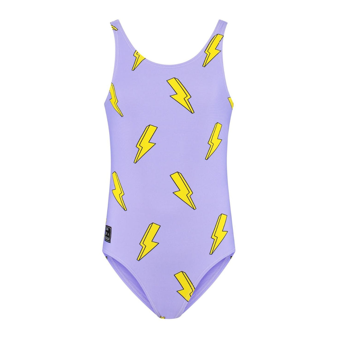 Lightning, Purple, Girls swimsuit