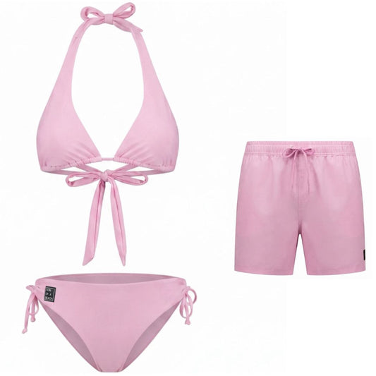 Solid, Rosa, Mutter und Sohn Bikini/Badehose