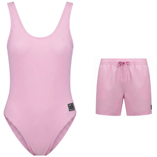 Solid, Pink, Mother and son swimsuit/swimming trunks