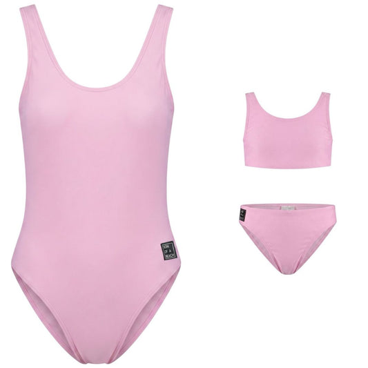 Solid, Rosa, Mutter & Tochter Badeanzug / Bikini