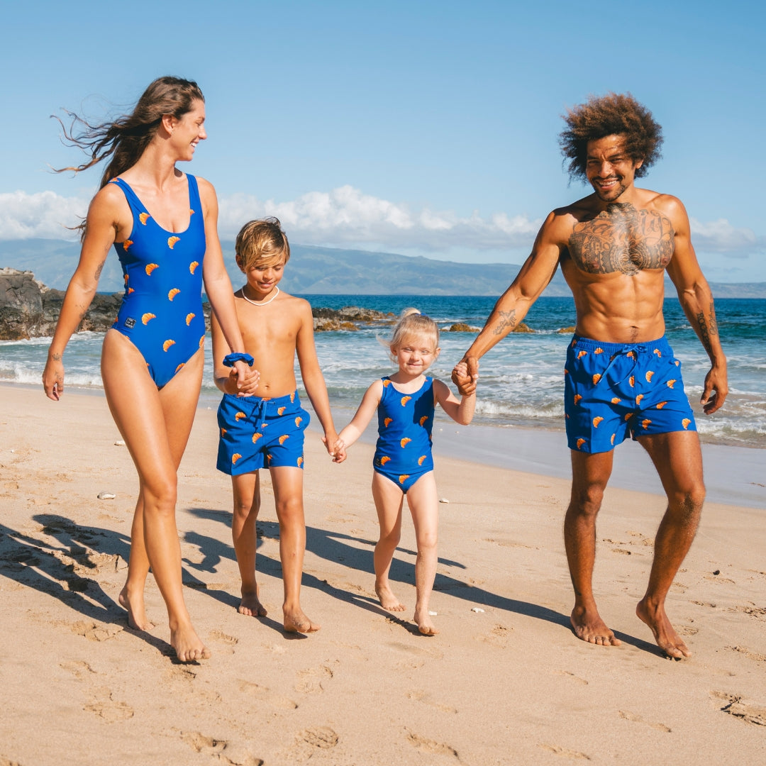 Croissant, Vater und Sohn Badehose