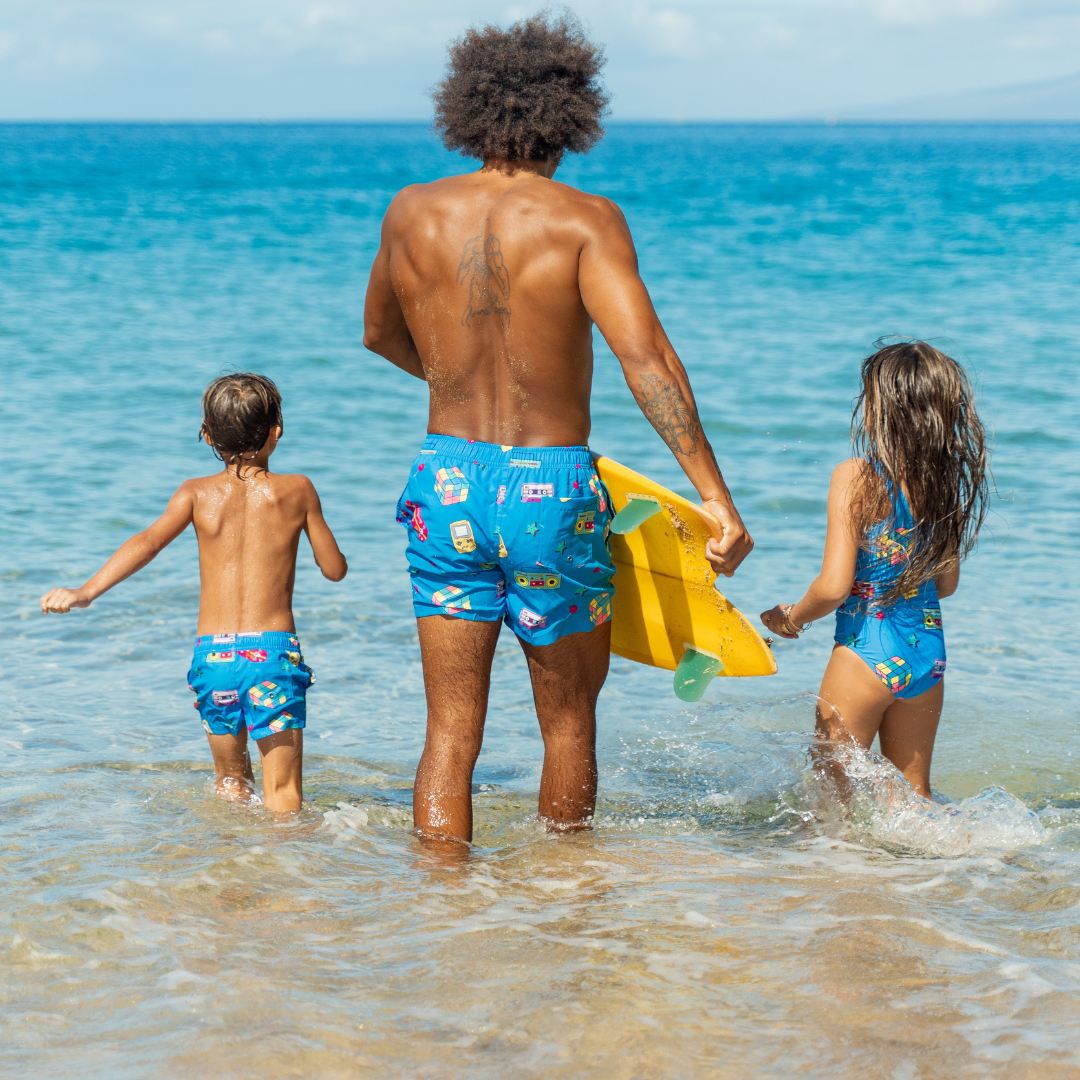 Retro, Vater und Sohn Badehose