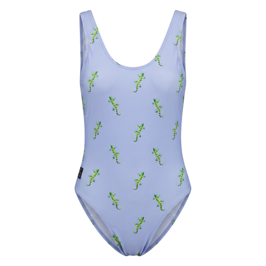 Gecko, Blau, Damen Badeanzug