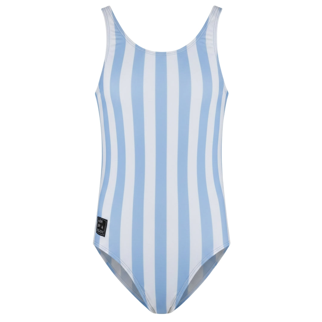 Striped, Light Blue, Girls swimsuit