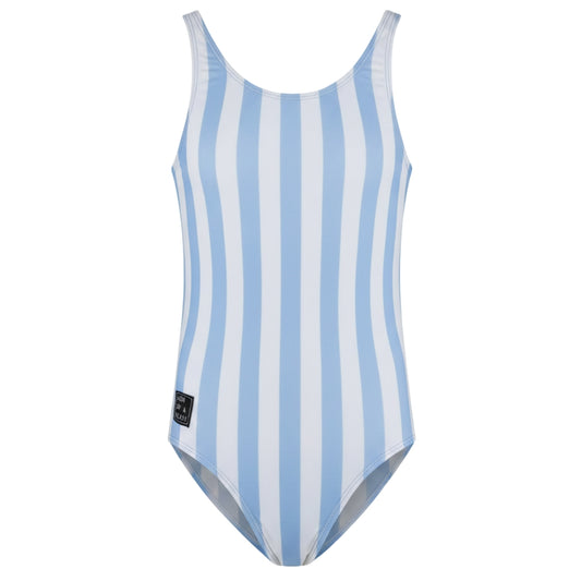 Striped, Light Blue, Girls swimsuit