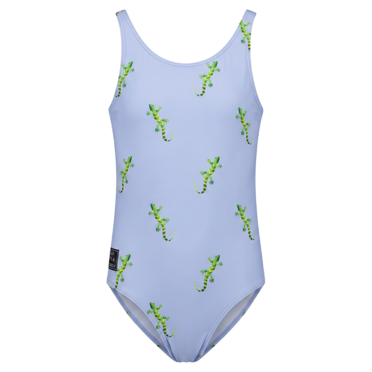 Gecko, Blau, Mädchen Badeanzug