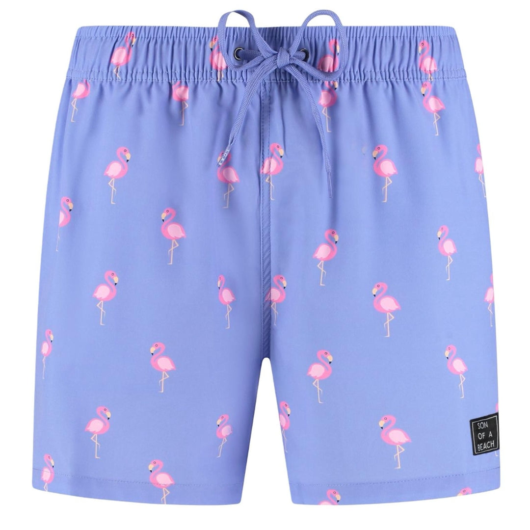 Flamingo, Lila, Vater und Sohn Badehose