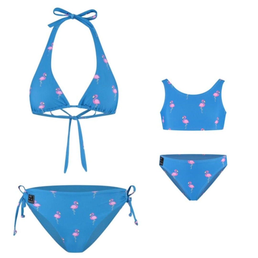 Flamingo, Königsblau, Mutter und Sohn Bikini/Badehose