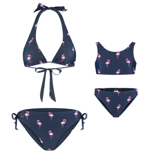 Flamingo, Blau, Mutter und Tochter Bikini/Badeanzug