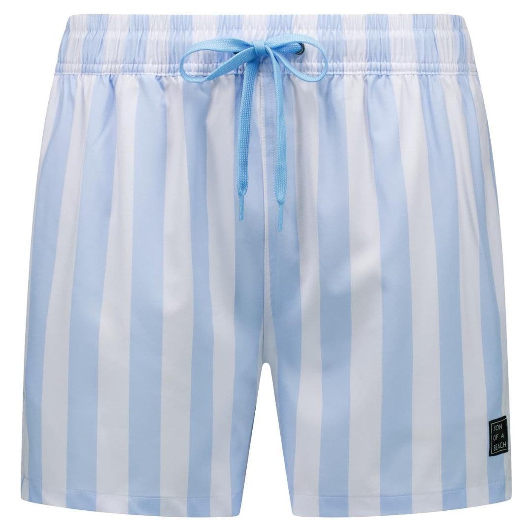 Striped, Light Blue, Boys Swim Shorts