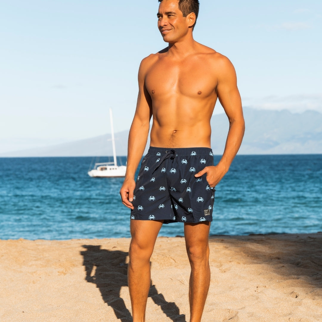Krabbe, Blau, Vater und Sohn Badehose