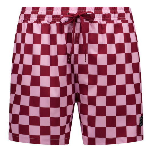 Check, Red, Men's swimming trunks
