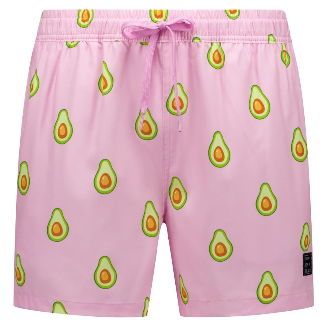 Avocado, rosa, Badehose für Herren