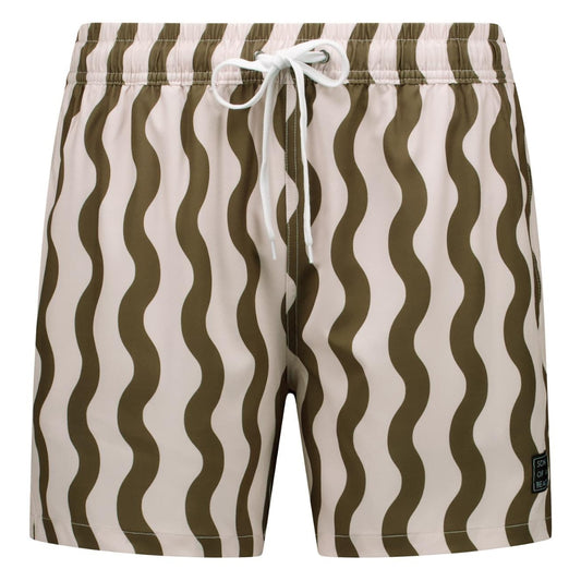 Striped, Wavy green, Men's swim trunks