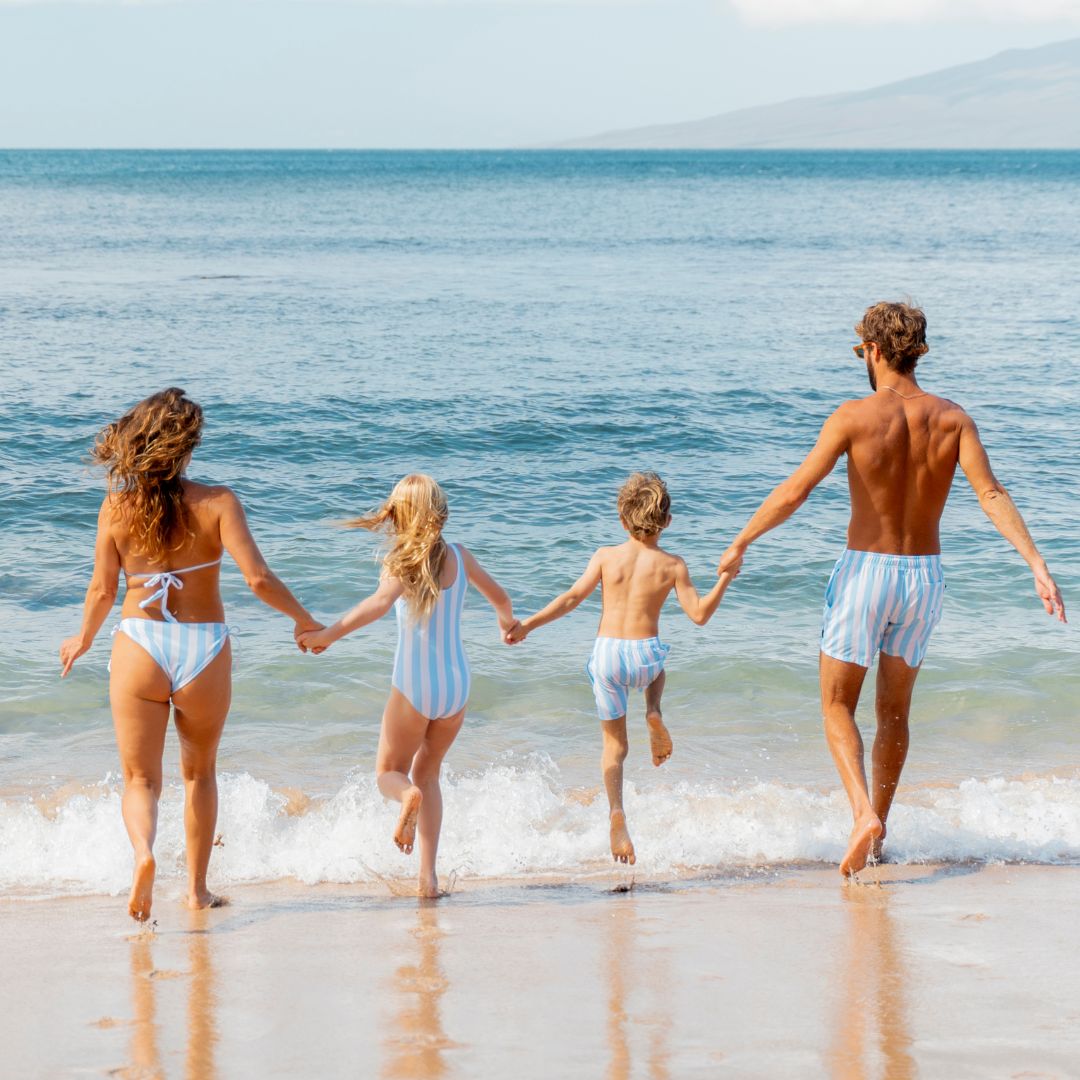 Streifen, Hellblau, Badehose für Jungen