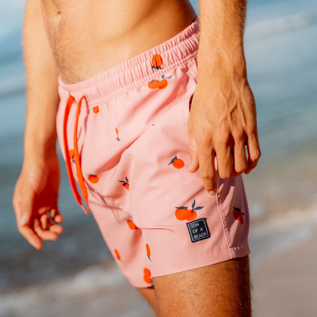 Orange, Orange, Badebekleidung für Vater und Tochter