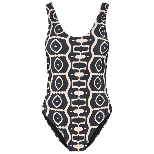 Abstract, Black, Women's Swimsuit