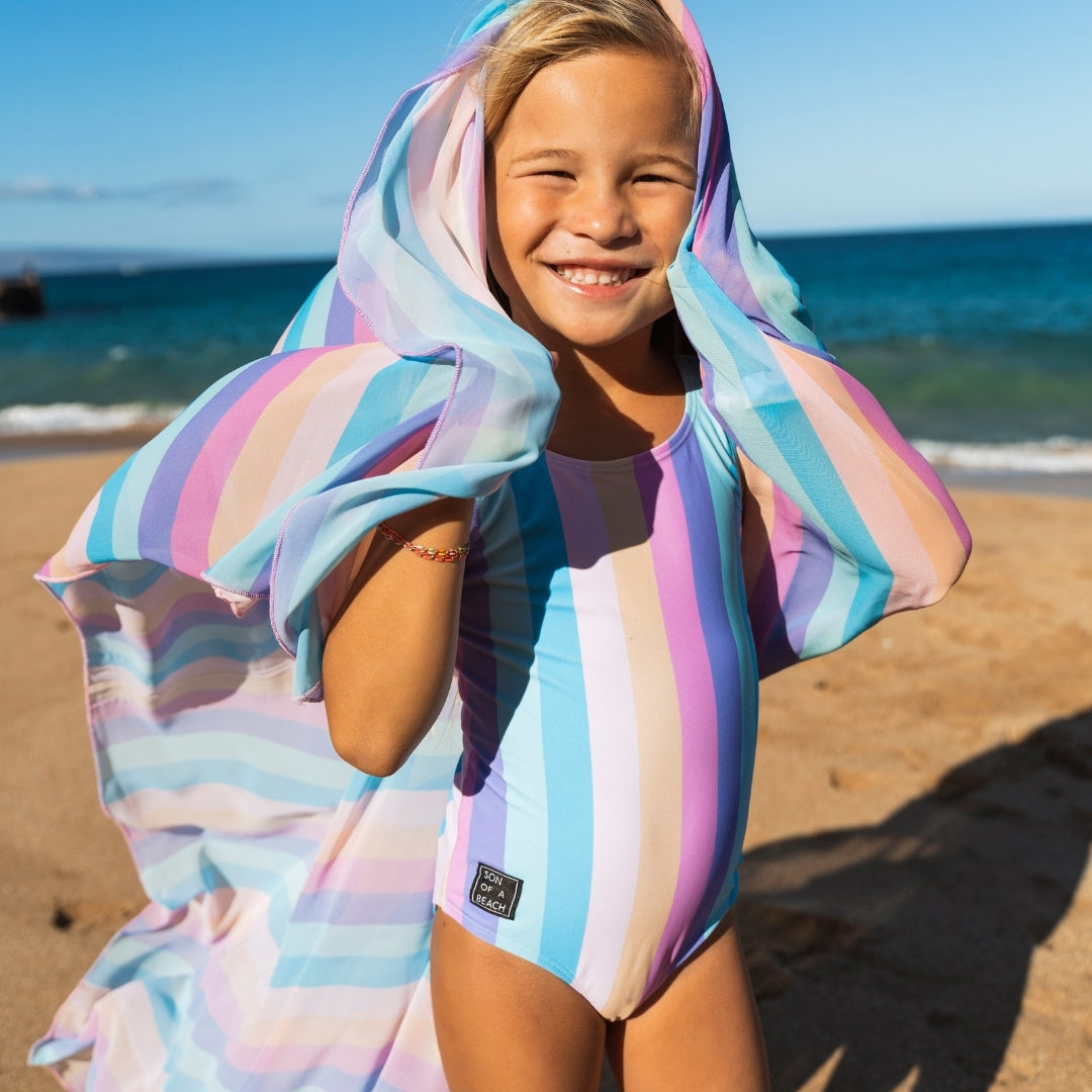 Regenbogen, Mutter und Tochter Badeanzug
