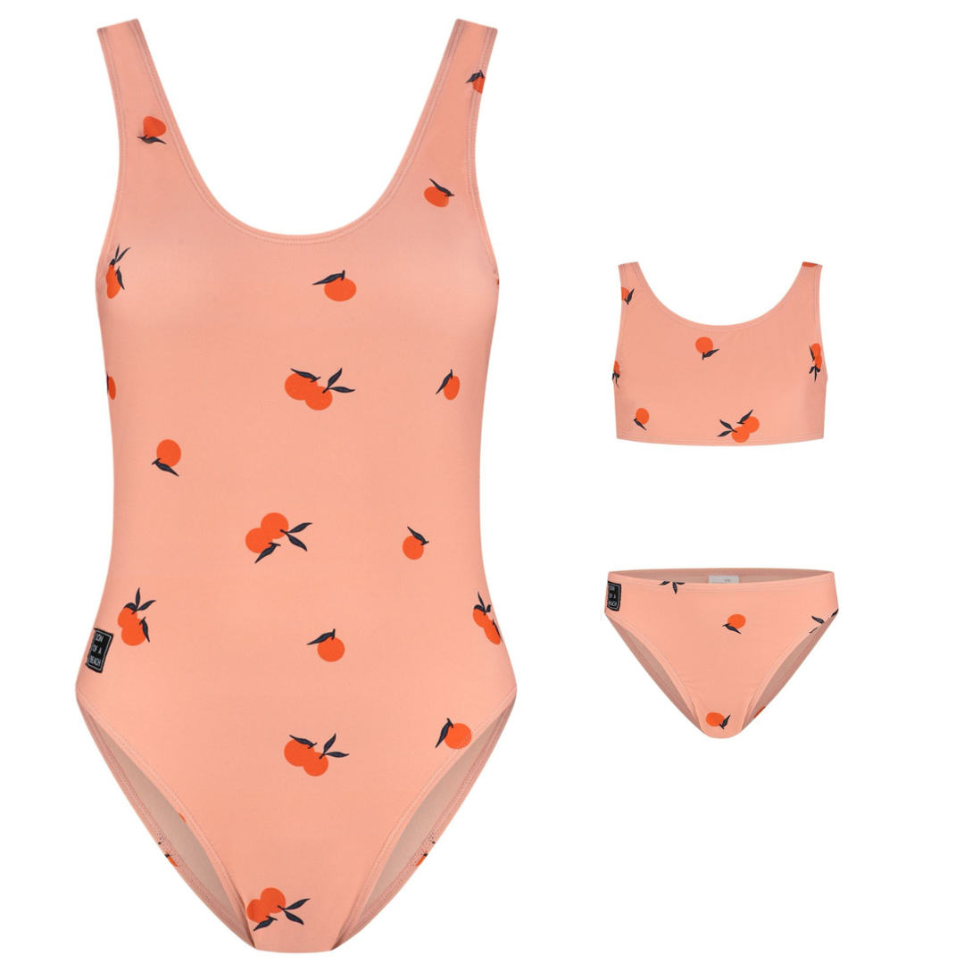 Orange, Orange, Mutter & Tochter Badeanzug / Bikini