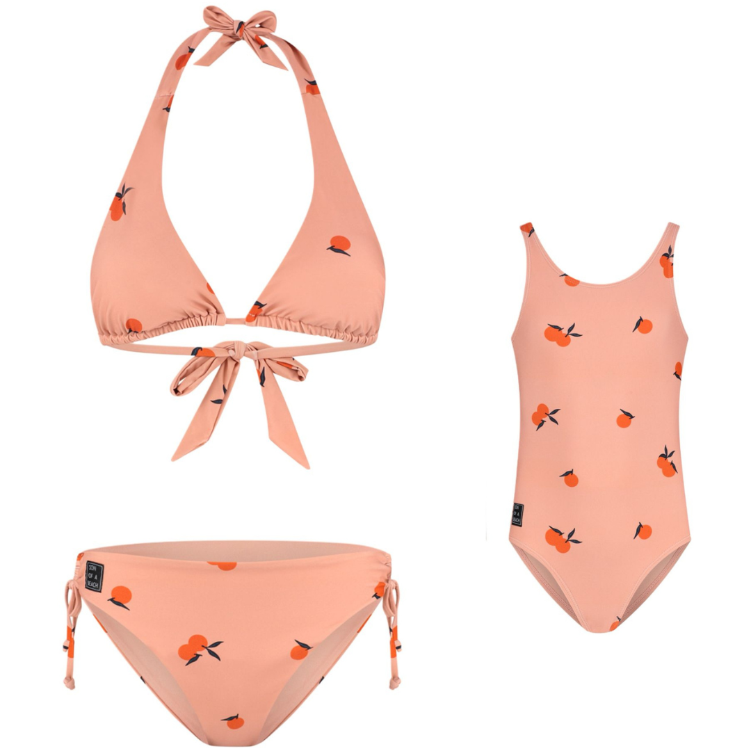 Orange, Orange, Bikini/Badeanzug für Mutter und Tochter