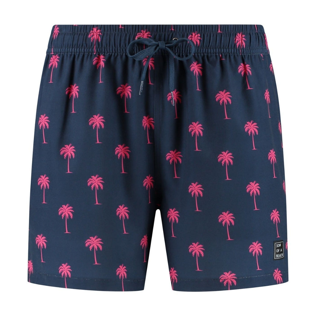 Palm Tree, Blue, Mother and Son Bikini/Swimming Trunks