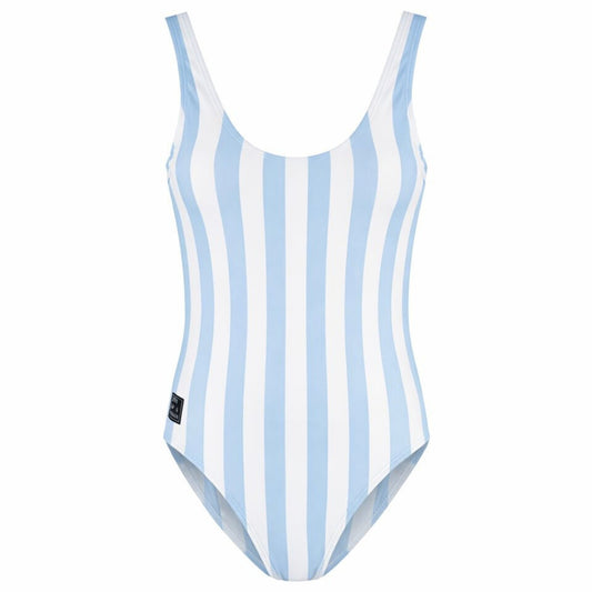 Striped, Light Blue, Women's Swimsuit