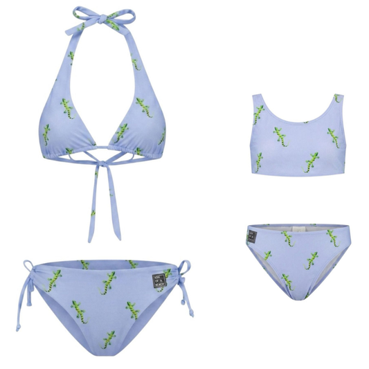 Gecko, Blau, Mutter und Tochter Bikinis