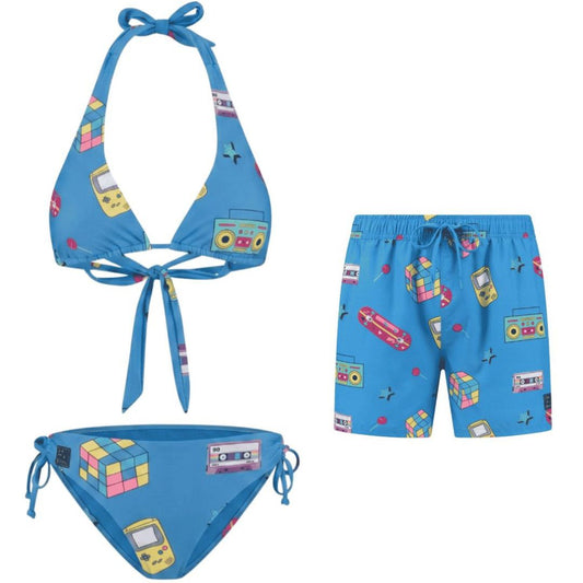 Retro, Mutter und Sohn Bikini/Badehose