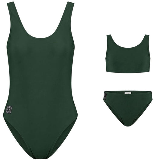 Solid, Grün, Mutter & Tochter Badeanzug / Bikini