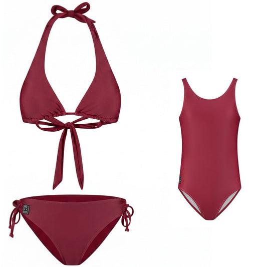 Solid, Dark red, Mother and daughter bikini/swimsuit