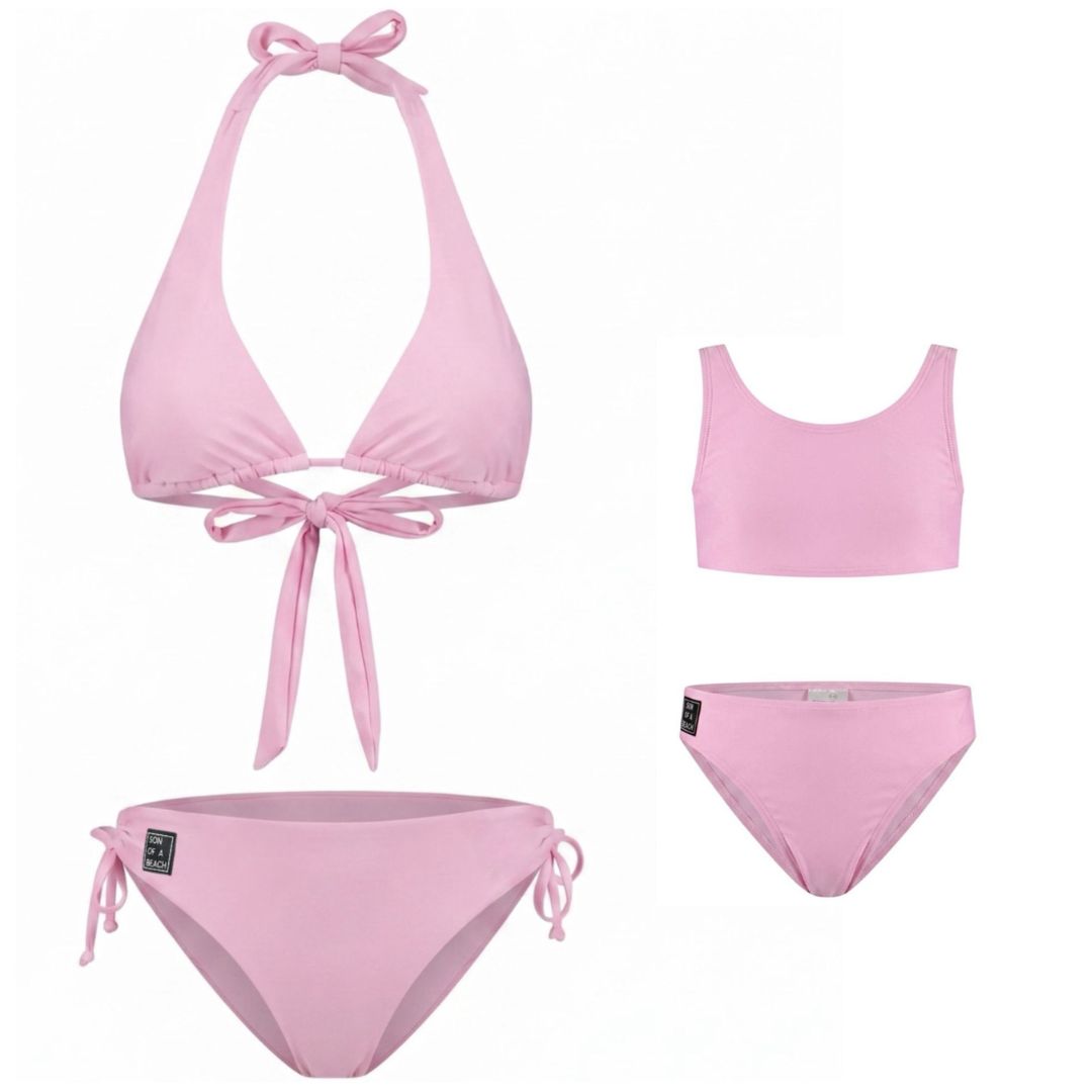 Solid, Rosa, Mutter und Tochter Bikinis