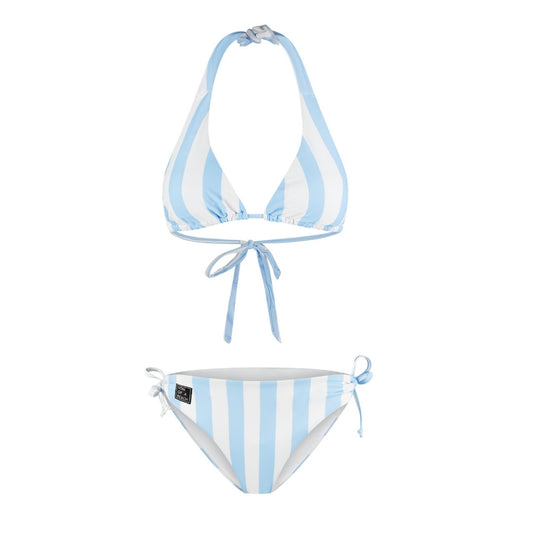 Striped, Light Blue, Women's Bikini