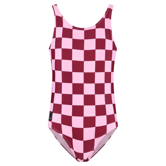 Check, Red, Girls swimsuit