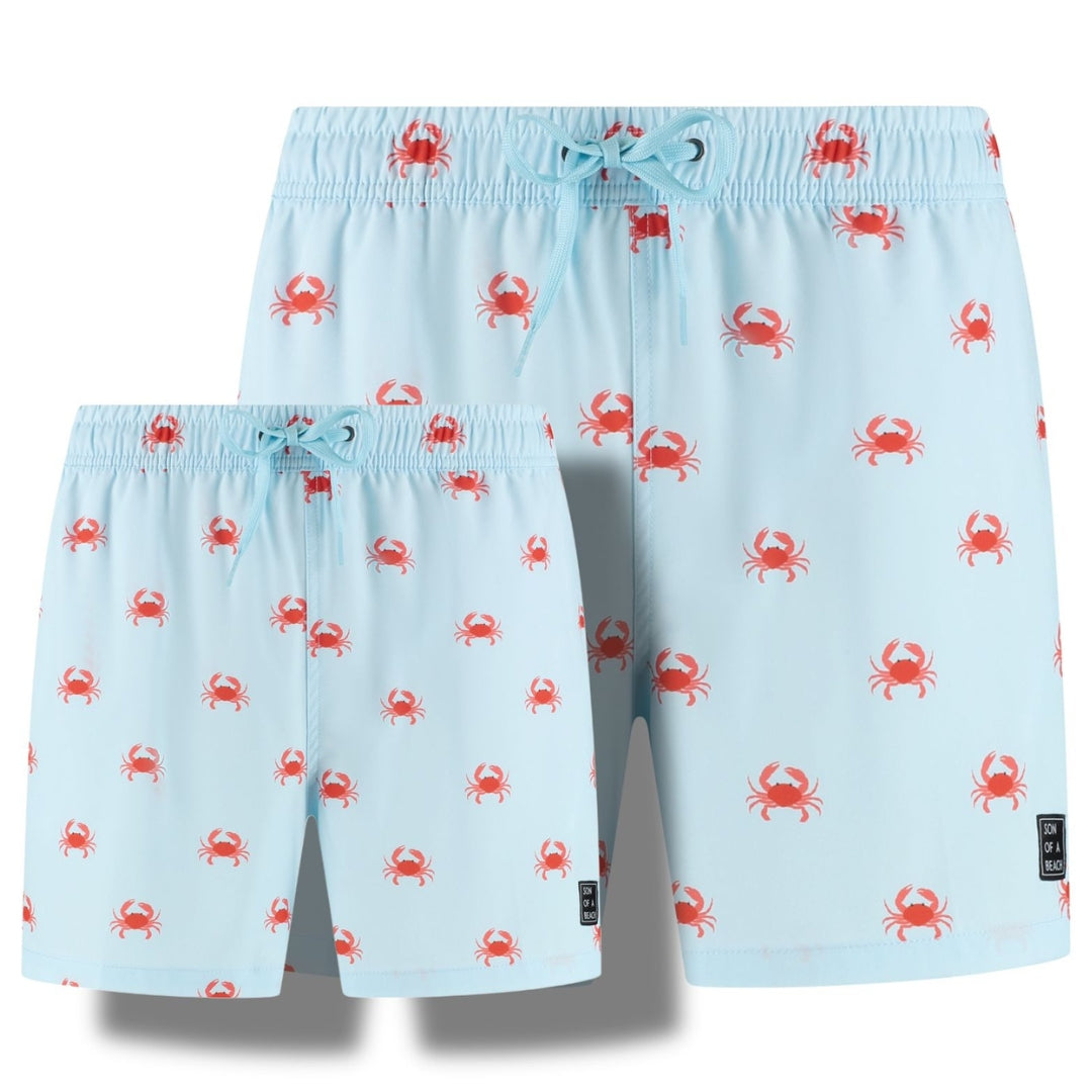 Crab, Hellblau, Vater und Sohn Badehosen