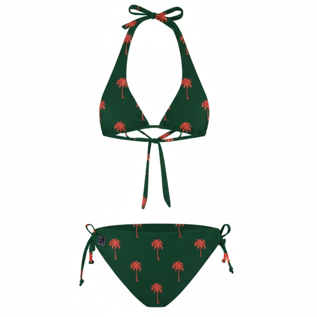 Palm Tree, Dark Green, Women's Bikini