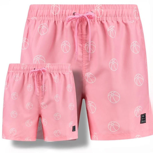 Beachball, Pink, Vater und Sohn Badehose